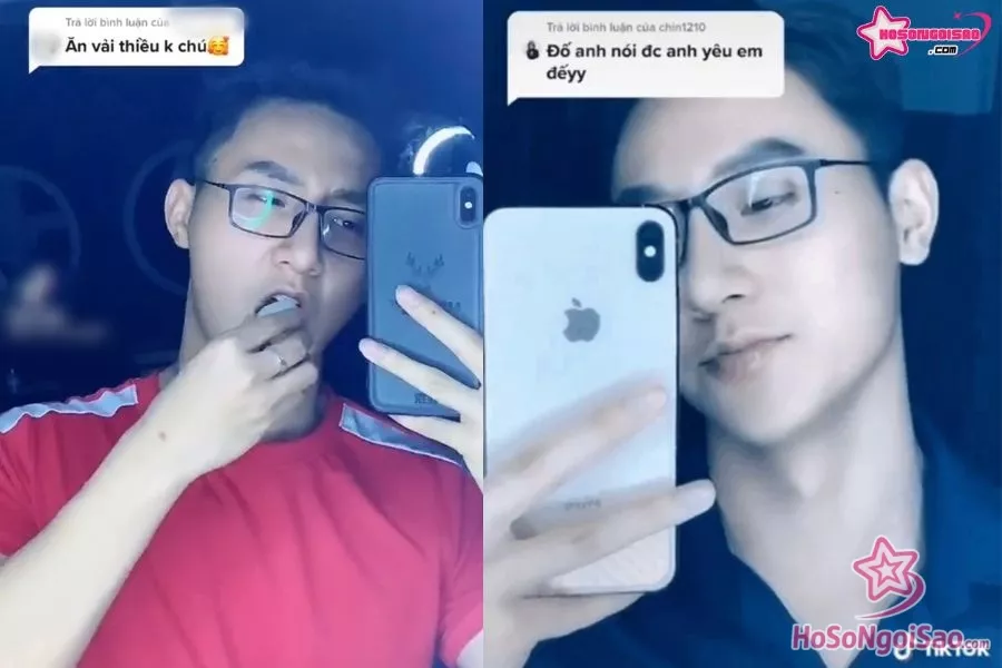 Những video trên tiktok của Khoa Vương đều thu hút đông đảo fan nữ bởi những câu thả thính với giọng khàn đặc và đầy nam tính 