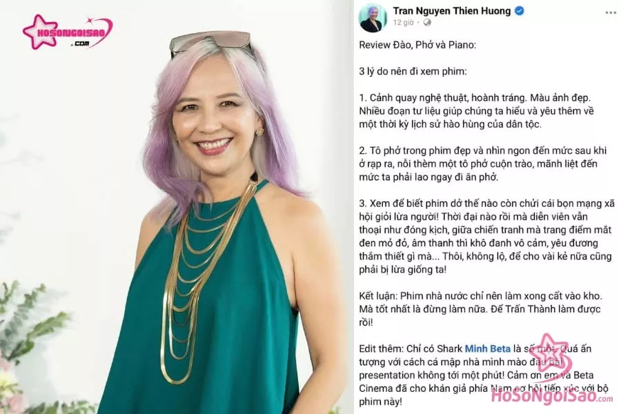 Trần Nguyễn Thiên Hương chia sẻ rằng phim Nhà nước sản xuất chỉ nên cất kho