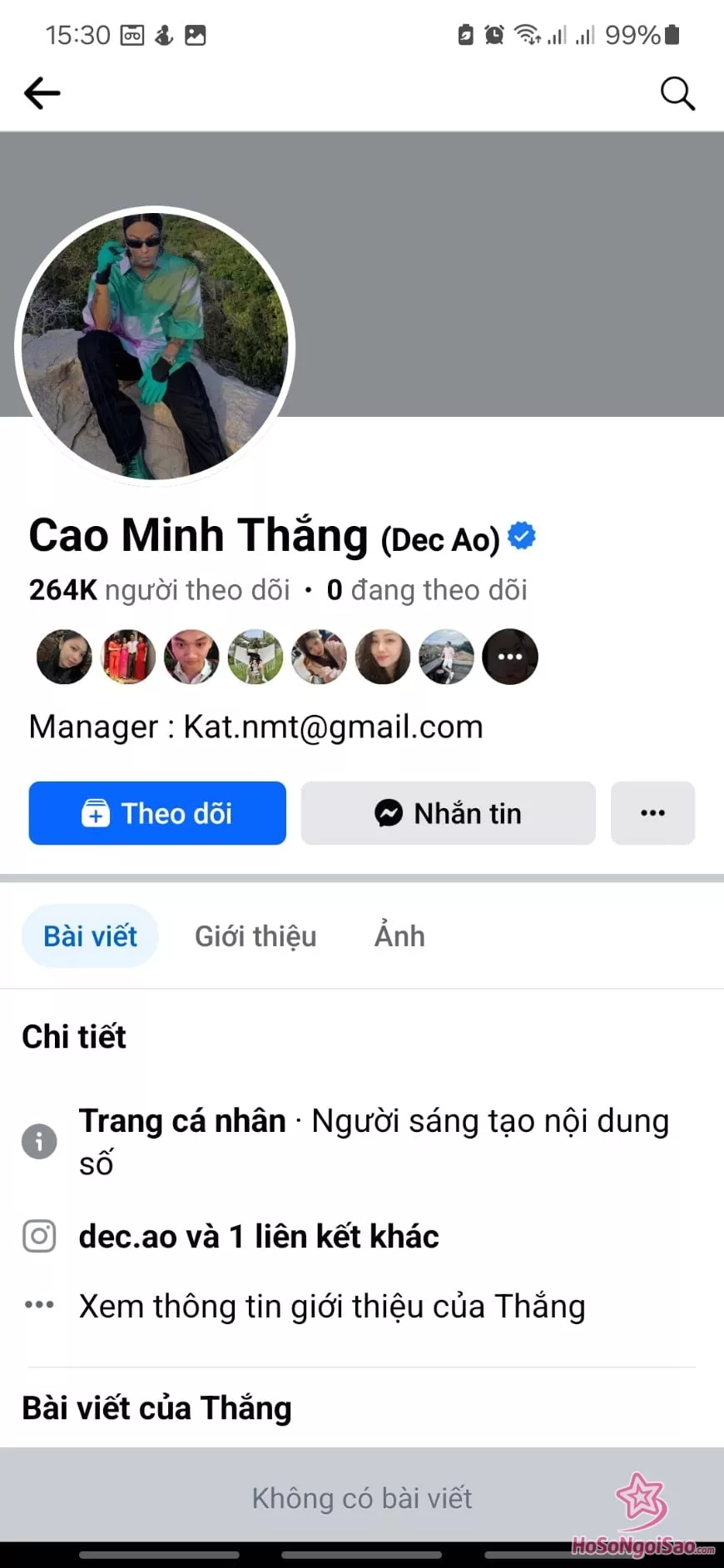 Decao đã tạm khóa trang cá nhân
