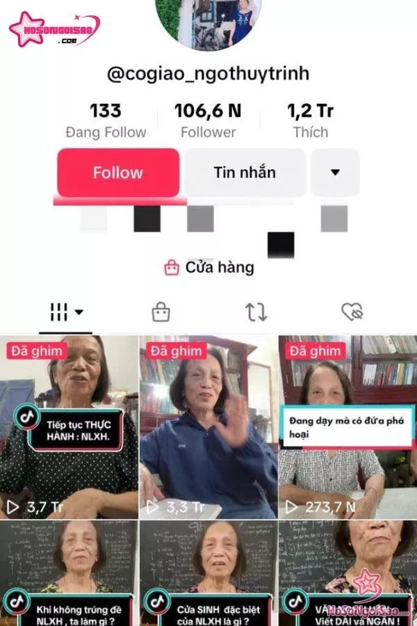 Kênh tiktok của cô giáo Ngô Thúy Trình
