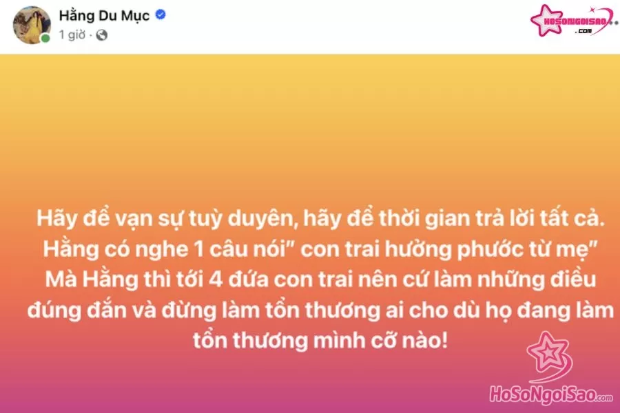 Hằng Du Mục ngầm khẳng định bản thân không làm điều gì sai