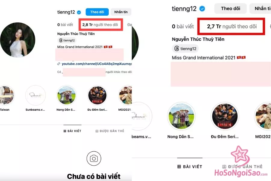 Instagram của Hoa hậu Thuỳ Tiên mất tầm 100 nghìn người theo dõi 