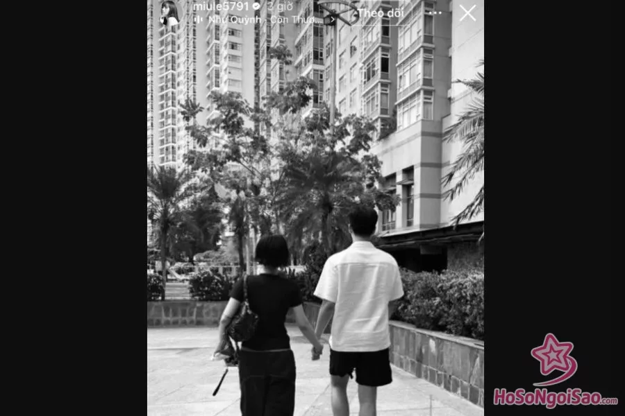 Miu Lê chia sẻ hình ảnh cặp đôi nắm tay cực tình tứ trên trang cá nhân