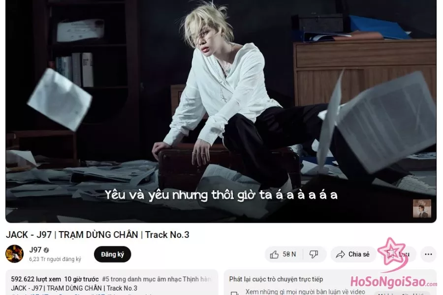 Bài hát mới của Jack leo top trending trong đêm