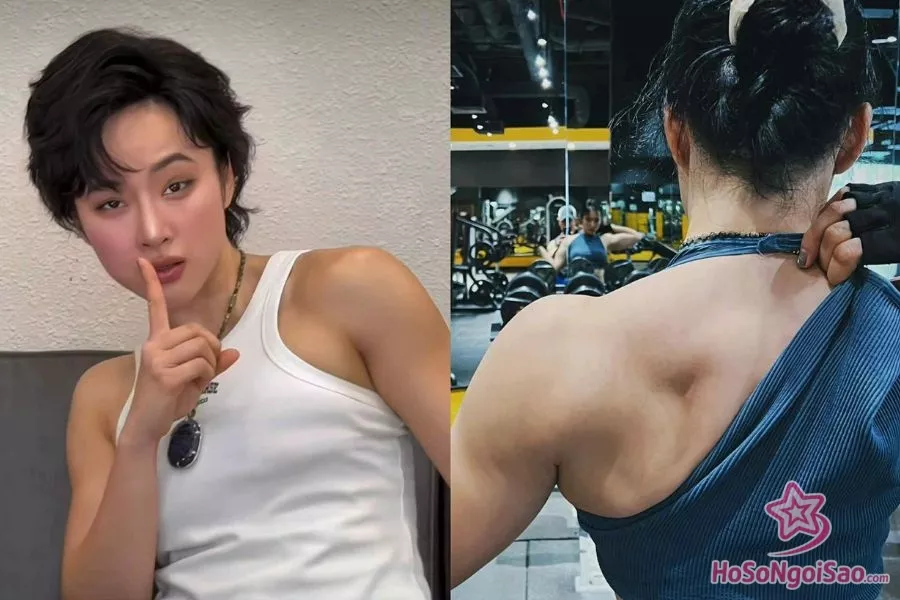 Hình ảnh cơ bắp cuồn cuộn, tóc tém của Angela Phương Trinh