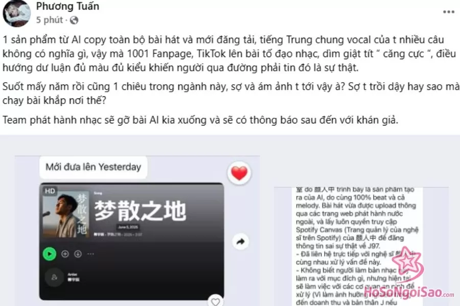 Jack đính chính trên trang cá nhân của mình