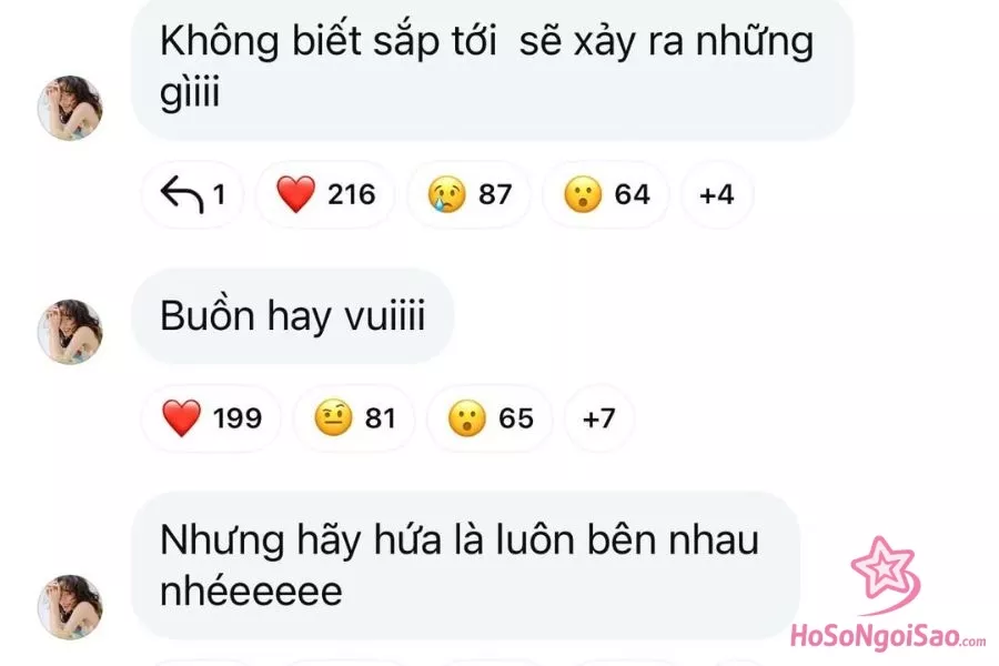 LyLy nhắn nhủ tới người hâm mộ qua kênh broadcast cá nhân