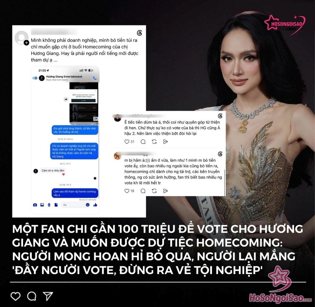 huong giang bi to vo on vi chuyen gi Thực hư chuyện fan Hương Giang chi gần 100 để triệu vote Hương Giang bị tố vô ơn vì chuyện gì?